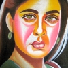 Painted rickshaw mudflap. Kareena Kapoor in the Old City.