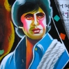 Amitabh Bachchan mudflap at the studio of Bobby Solanki.